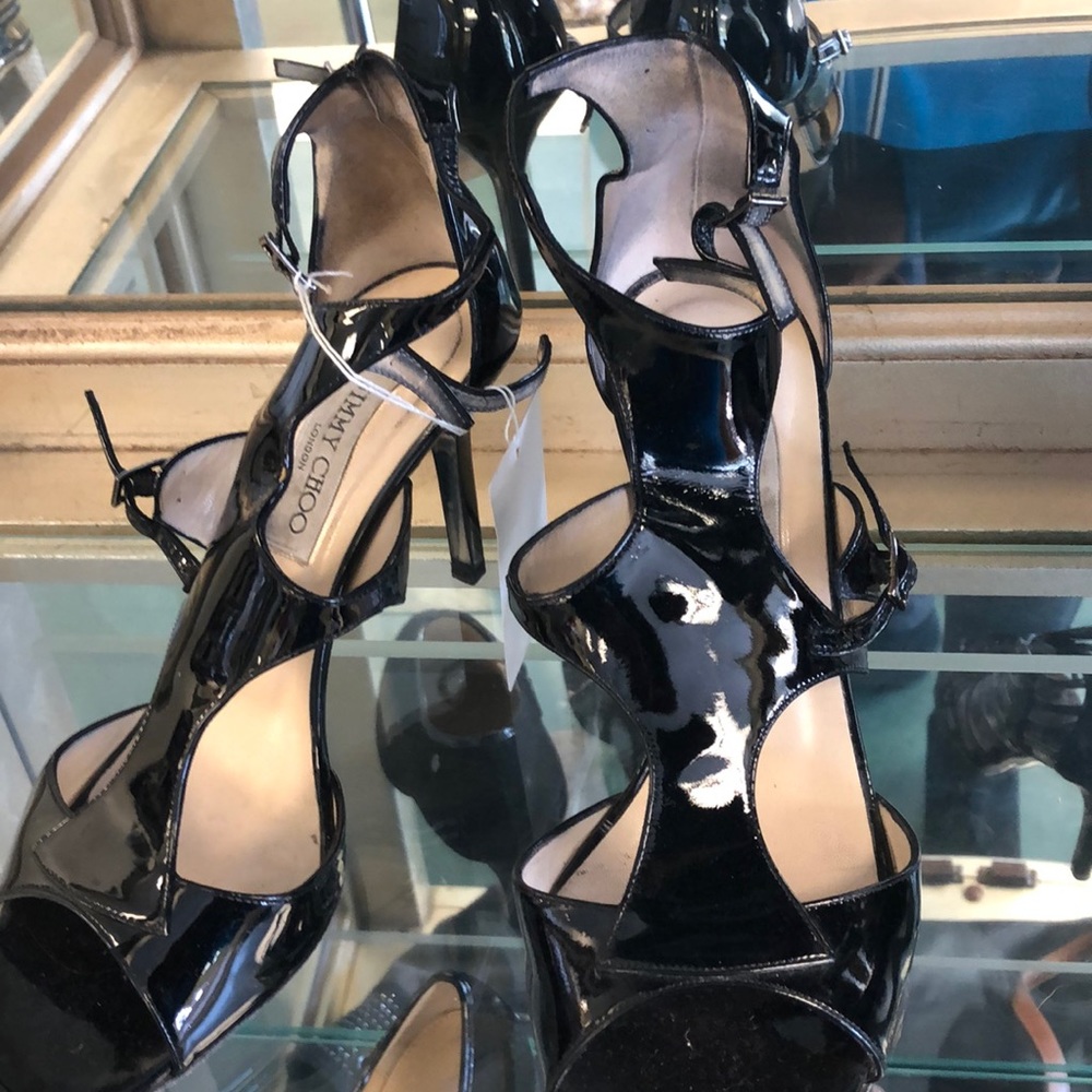 Jimmy Choo Patent Black Heels
